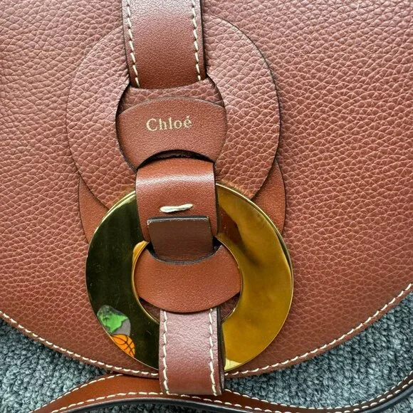 100% Authentic Chloe Suede Darryl Saddle Shoulder Bag - Picture 6 of 14